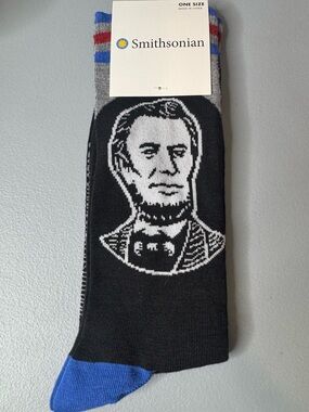 Smithsonian president Abraham Lincoln portrait gallery collection Crew Socks